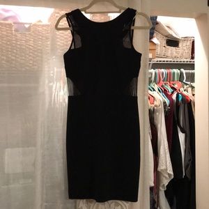 Black mesh bodycon dress